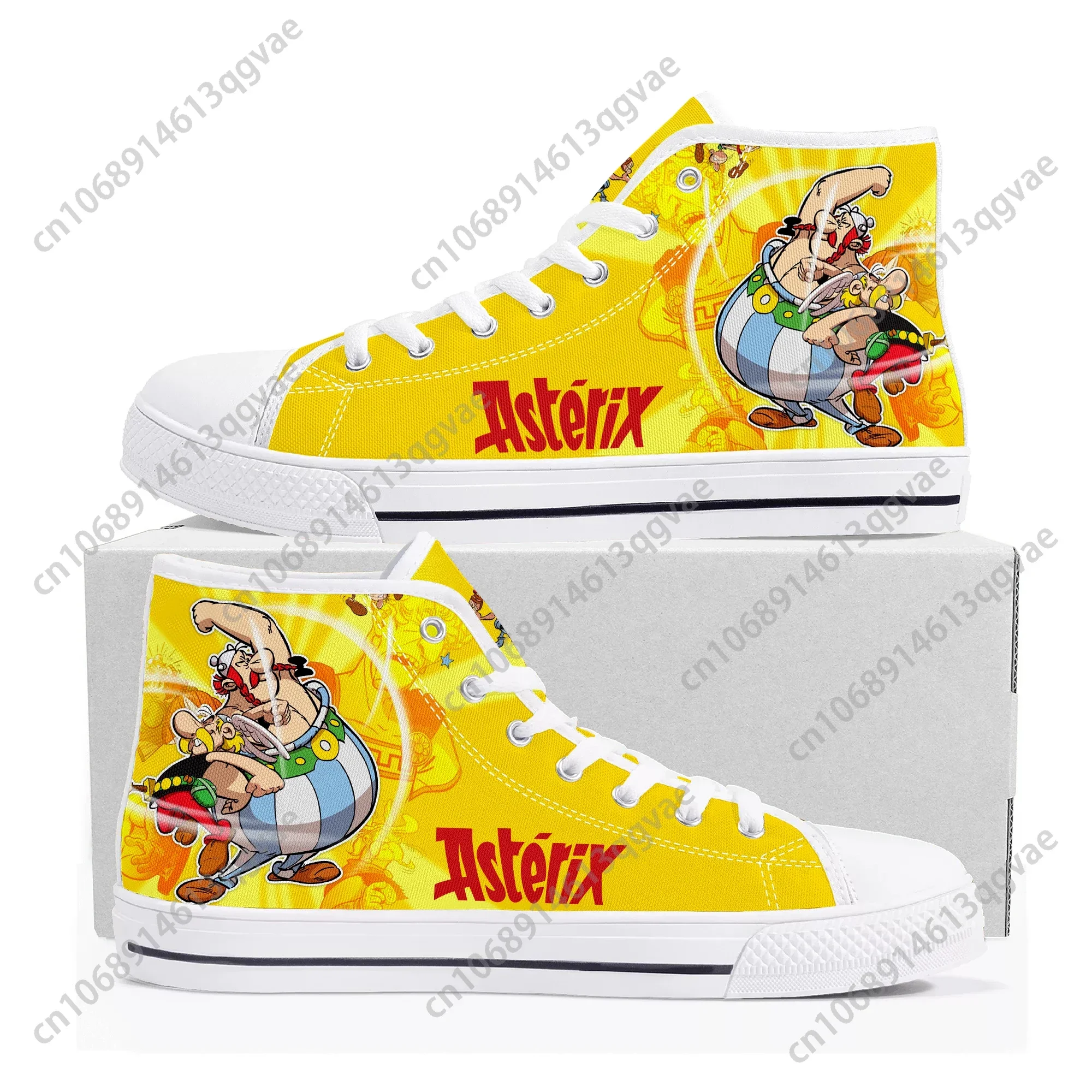 Asterix Adventure Obelix High Top Sneakers Mens Womens Teenager High Quality Canvas Sneaker Comics Manga Couple Customized Shoes