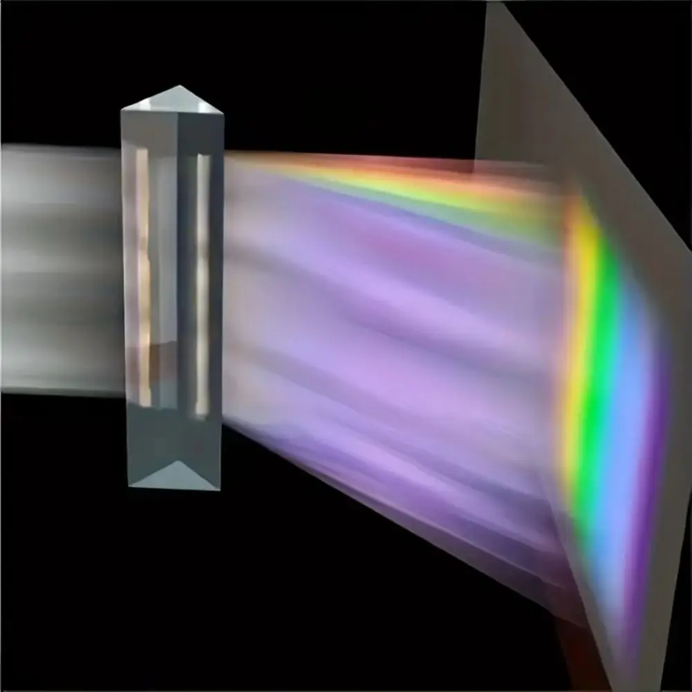 Spectrum K9 Crystal Triangular Prism Seven Color Length Size Optical Prisms Color Prisms Mirror Crystal Prism Physics Teaching