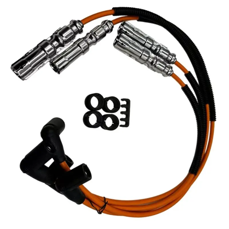 Firmly OE 06A905409E Spark Plug Ignition High Voltage Wire Set Complete Ignition Cable Kit With Mounting Accessories