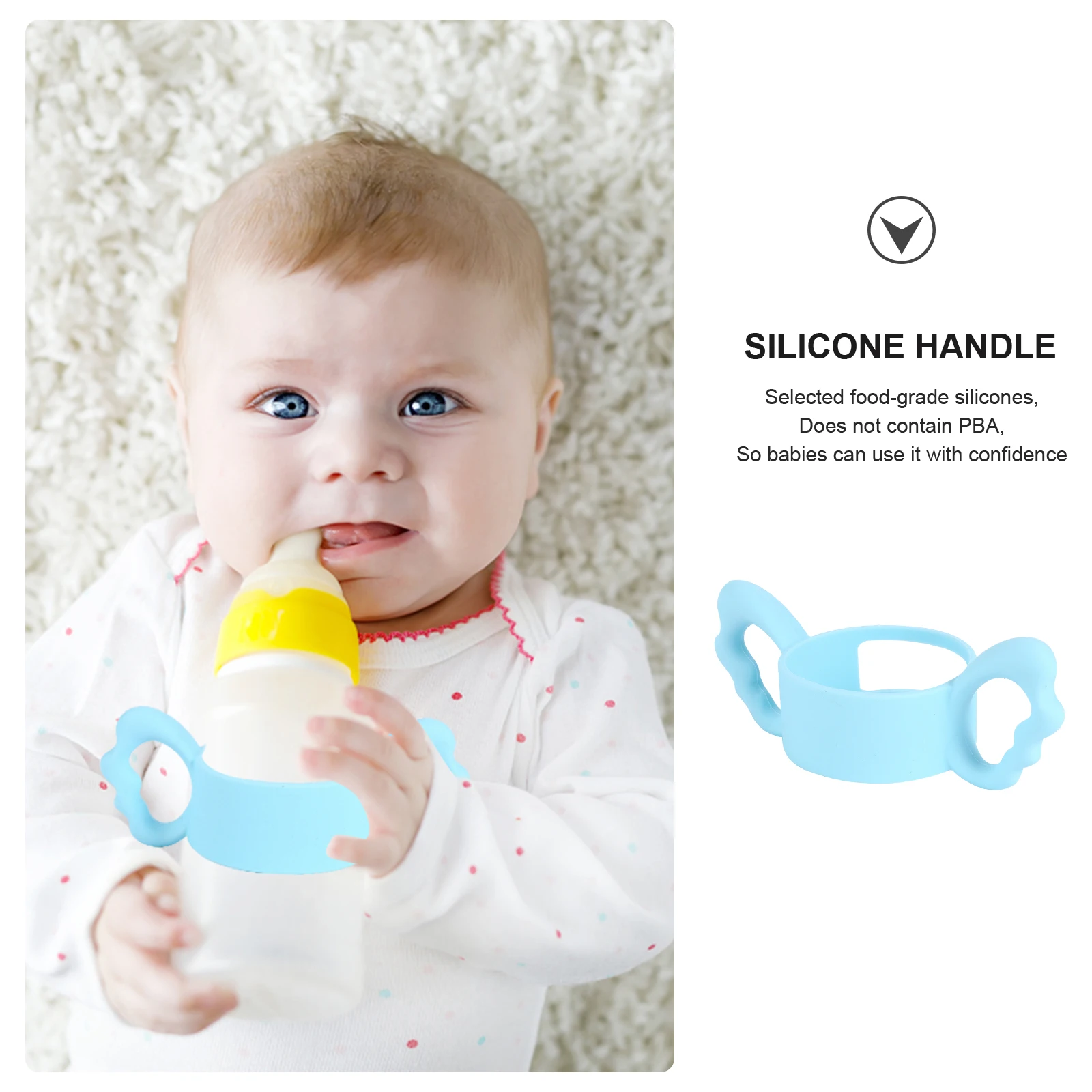 

1pc 6Cm Super Wide Mouth Silicone Bottle Handle For Nursing Holders Heat Resistant Food Grade Easy Stretch