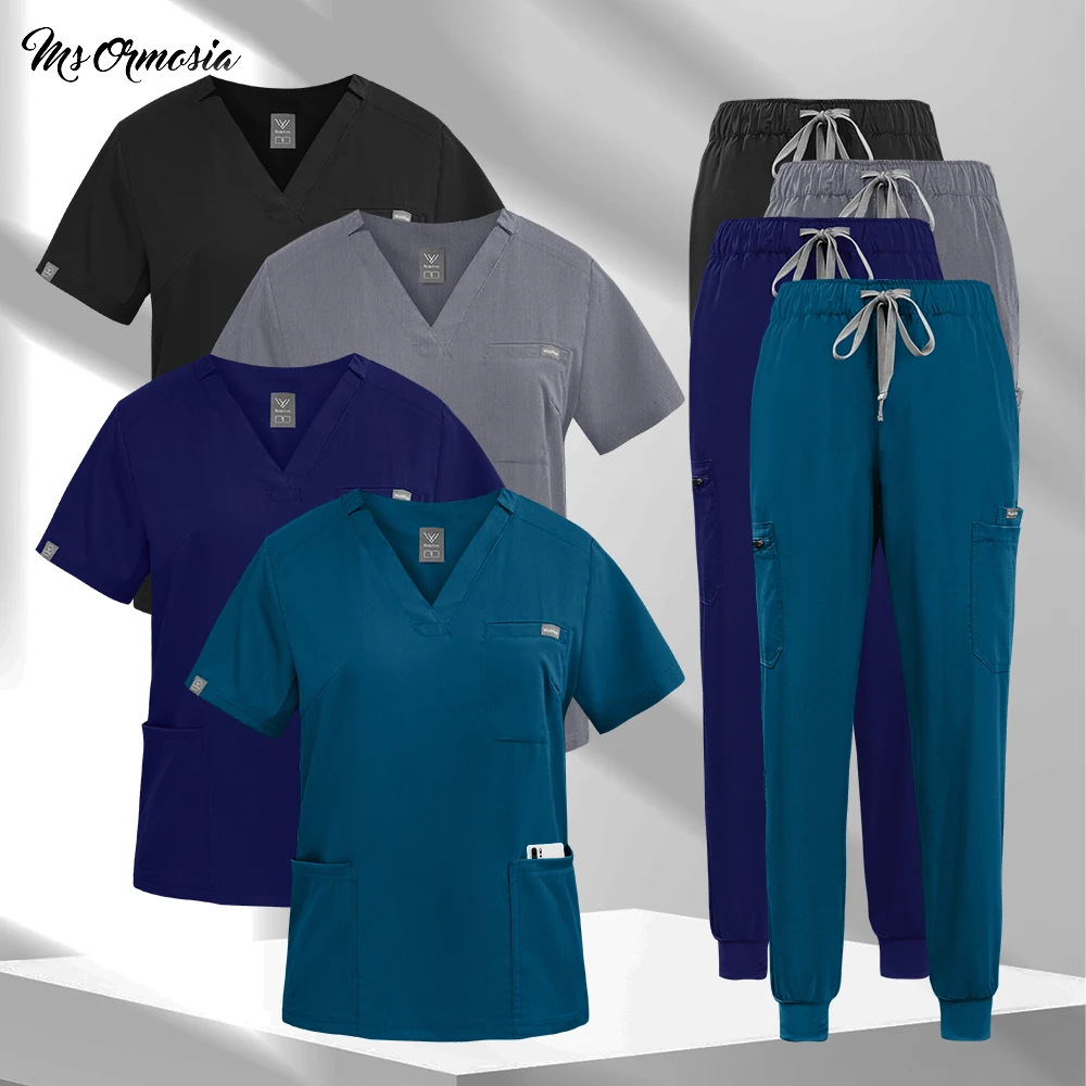 

Hot Sale Medical Surgical Uniforms Factory Wholesale Nursing Workwear Operating Room Uniform Medical Scrubs Set Men Jogger Suit
