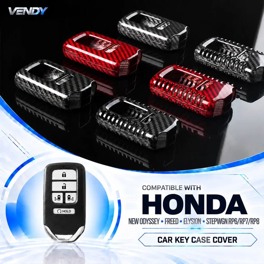 Real Carbon Fiber Car Key Case Cover Protector Shell For Honda New Odyssey Freed Elysion STEPWGN RP6/RP7/RP8 Key Fob Interior