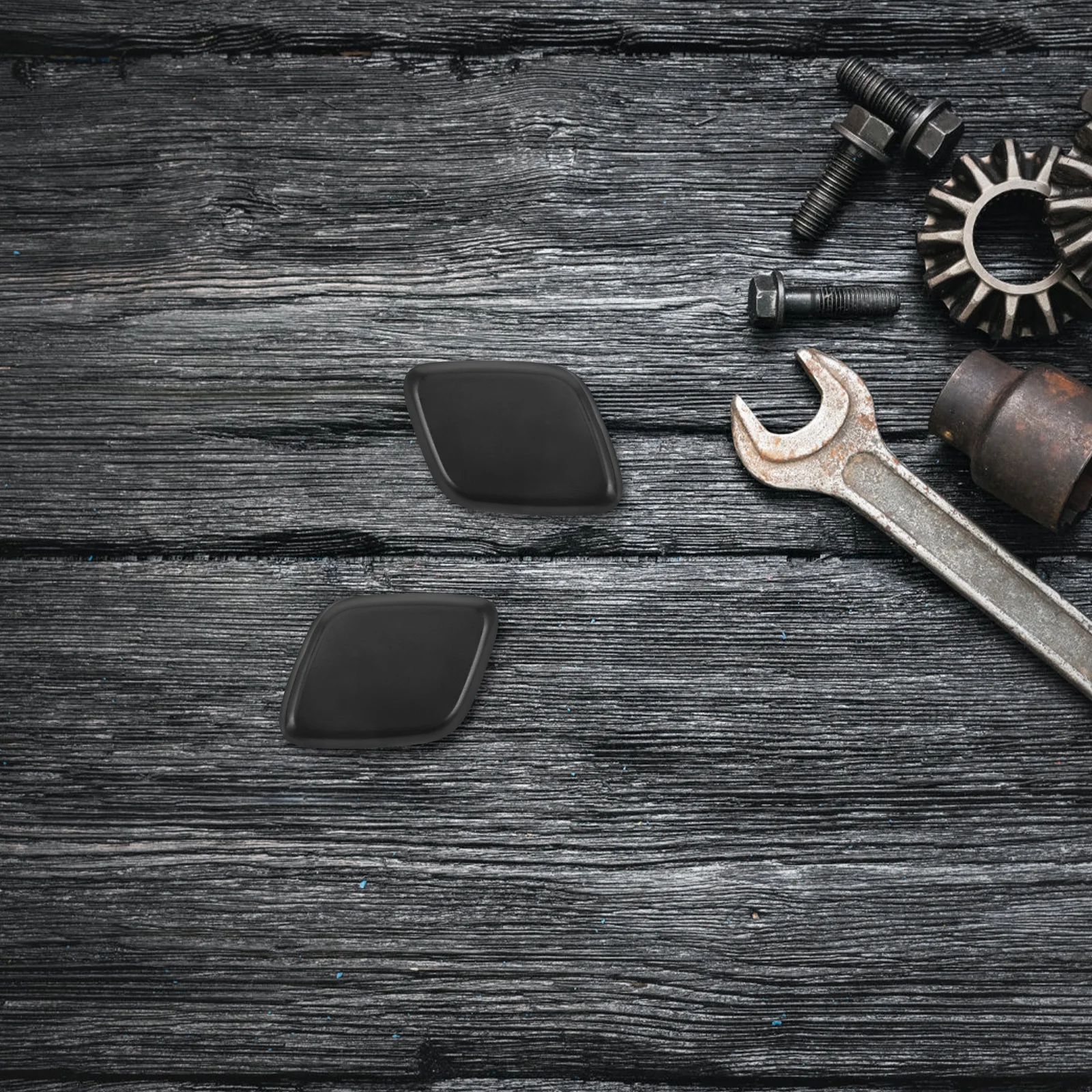 

1 Pair Headlight Washer Nozzle Cover Durable Waterproof Fit Front Bumper For Smooth Finish Protection Cap Electrical