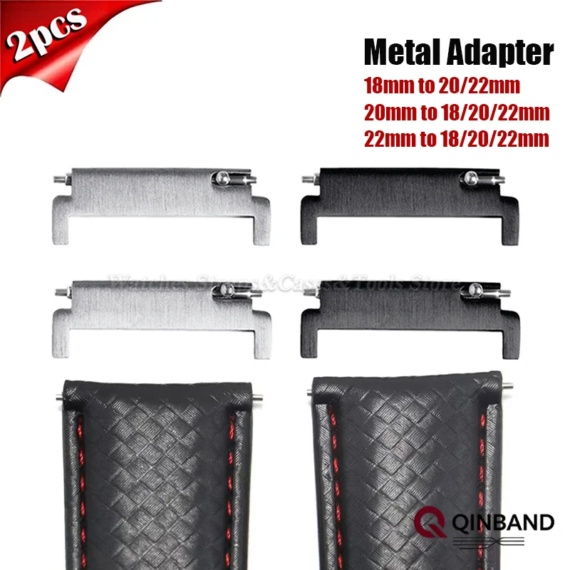 1Pair Strap Metal Adapter 18mm To 20/22mm,20mm To 18/20/22mm,22mm To 18/22/22mm Quick Release Pins Connectors Watch Accessories