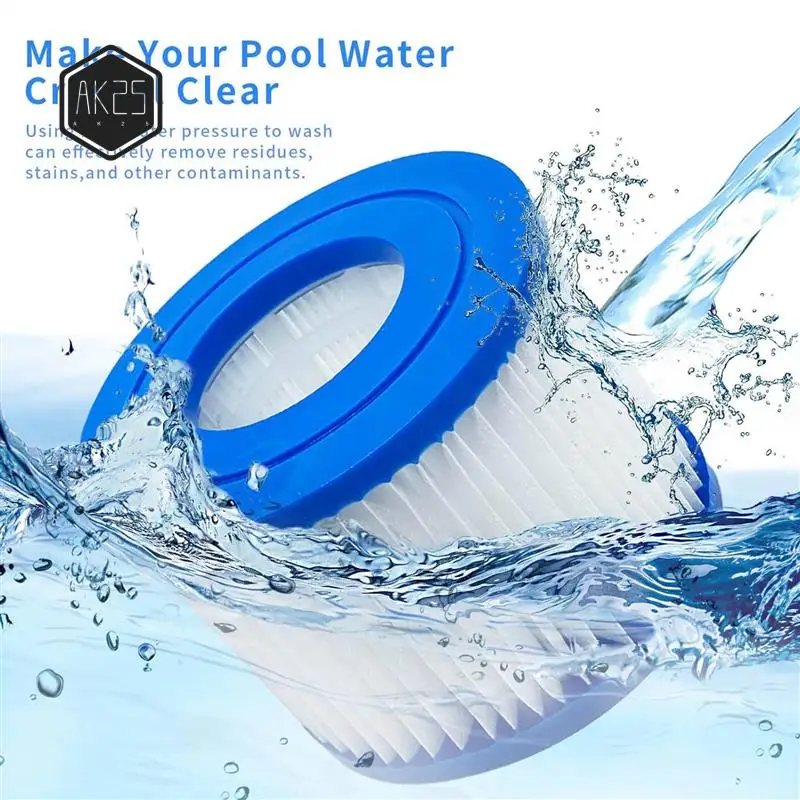 

AK25-For Type VI Pool Filter Cartridge, 4 Pack Of Inflatable Hot Tub And SPA Replacement Filter Compatible With 90352E 58323E