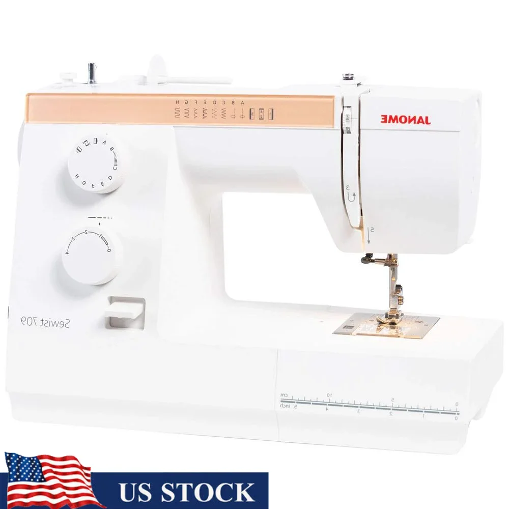 Top Loading Sewing Machine 9 Stitches Features Removable Storage Tray Electric Sewing Tool Adjustable Foot Pressure Drop Feed