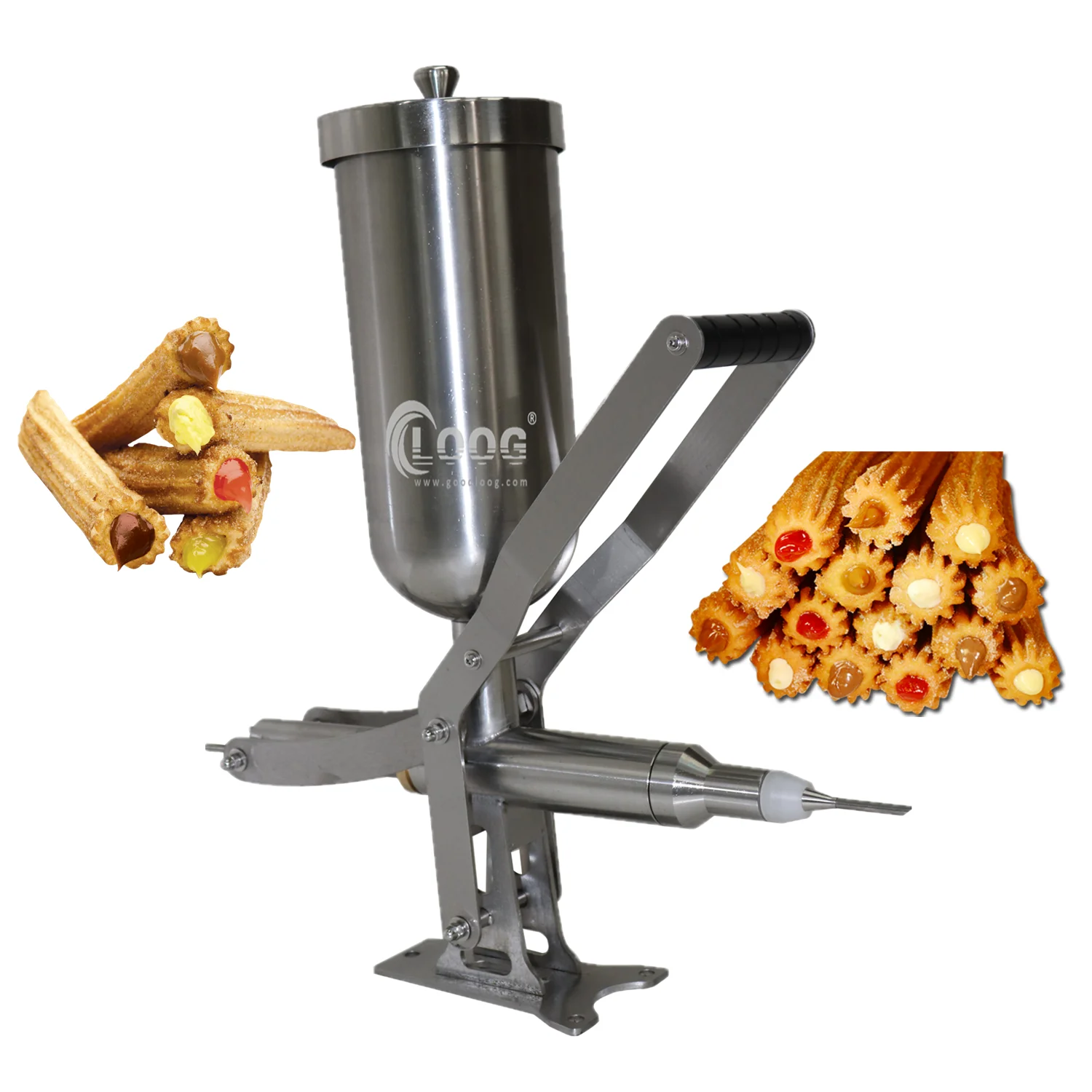 

Hot Sale Commercial Spanish Donuts Churros Filler 304 Stainless Steel 5L Manual Churros Filling Machine With 3 Nozzles