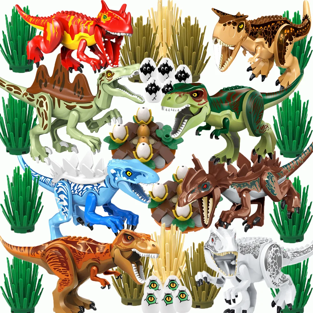 Jurassic World-bloques de construcción Indominus Rex y t-rex, Kit de modelo de dinosaurio DIY, figuras de animales coleccionables y regalo creativo