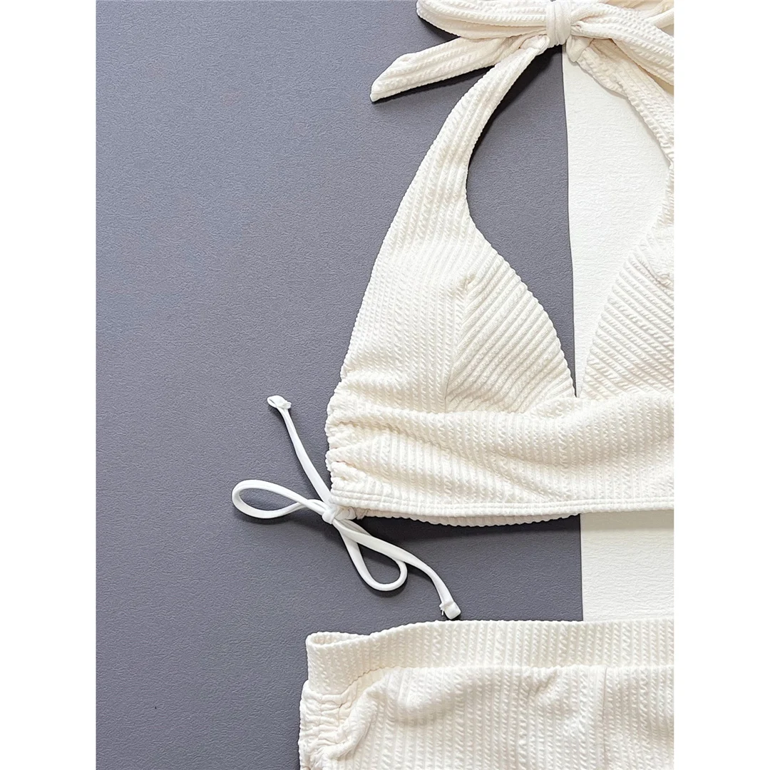 2026 Neckholder-Bikini mit V-Ausschnitt und Shorts, Damen-Badeanzug, High-Waist-Bikini, zweiteiliger Bikini-Set, Badebekleidung, Badeanzug, Schwimmbekleidung V5447 – Detail 11
