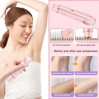 2in1 Electric Razors for Women Bikini Trimmer Facial Mustache Shavers for Ladies Body Underarms Legs Portable Painless Epilator