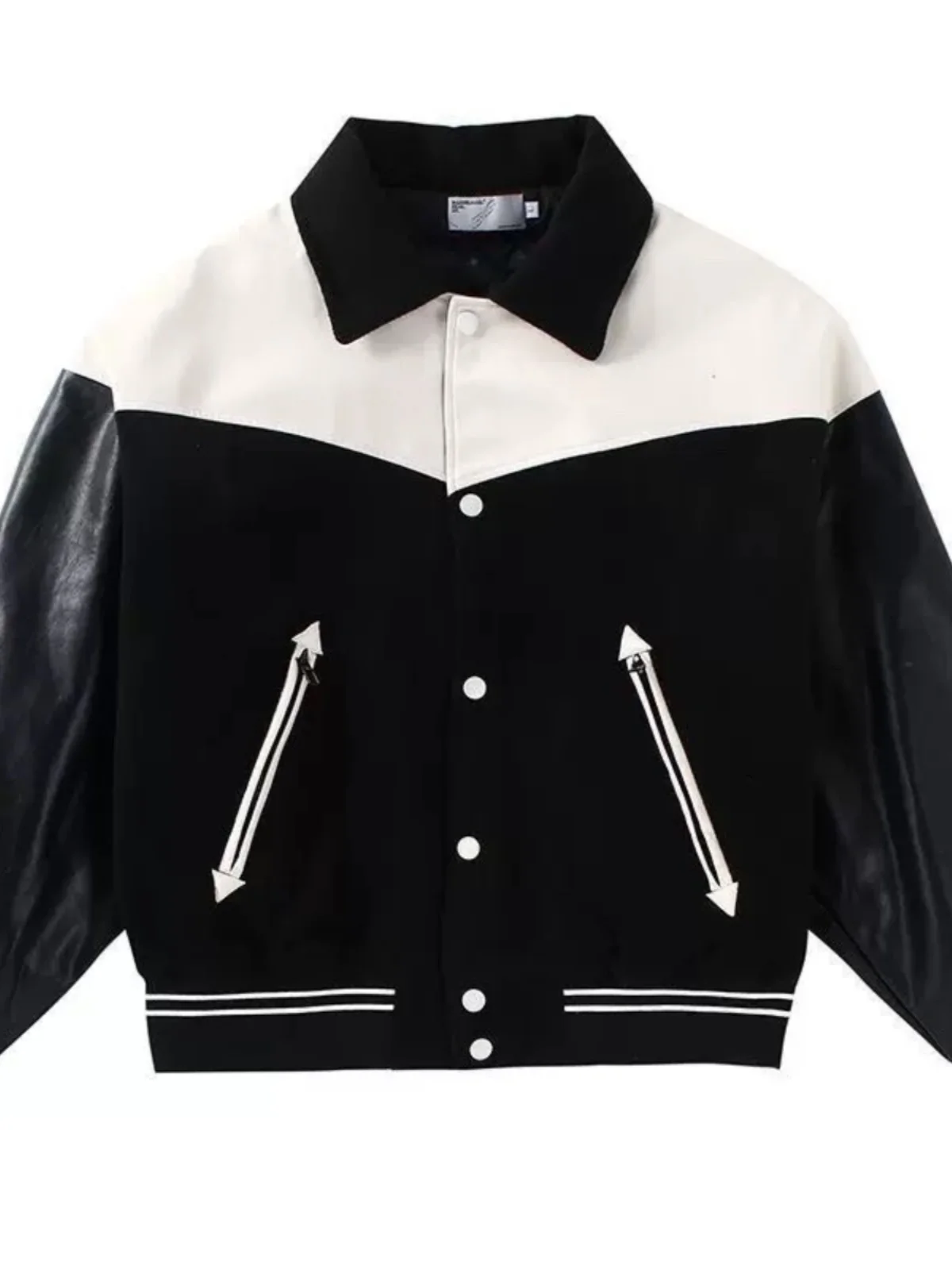 

Повседневная бейсбольная куртка из искусственной кожи, весенне-осенняя цветная блузка, дизайн Vibe, свободная посадка, молодежная верхняя одежда Faion