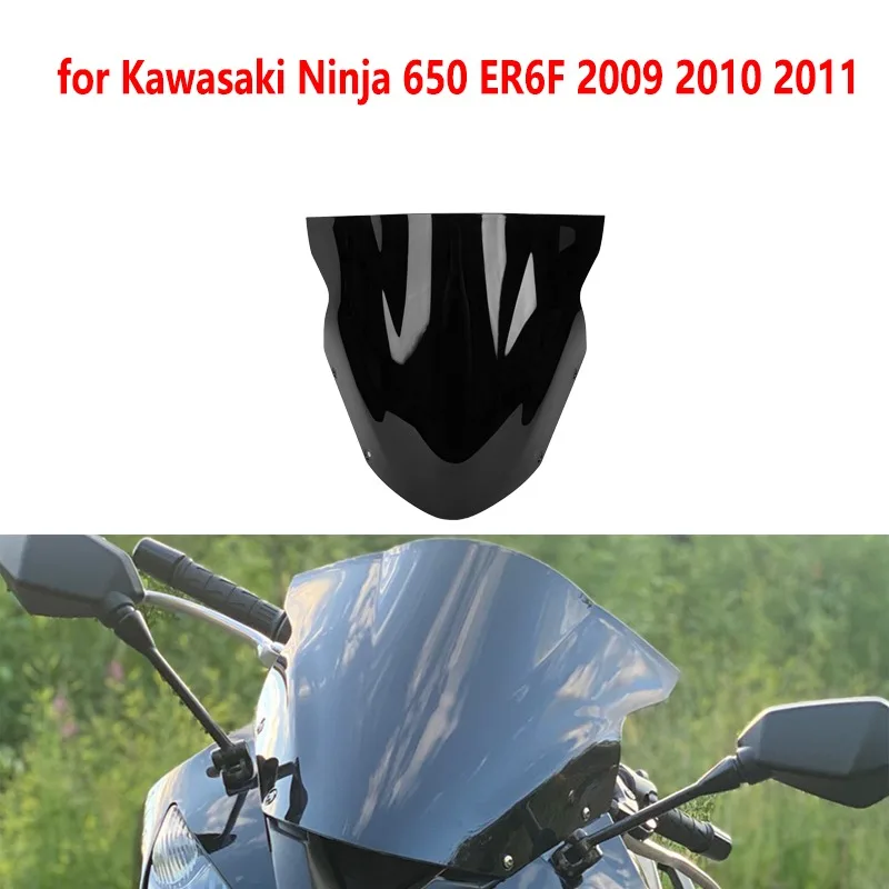 Motorcycle Accessory Windshield Windscreen Double Bubble for Kawasaki Ninja 650 ER6F 2009 2010 2011 Motobike wind deflector