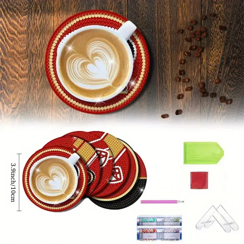 6 Diamond Painting Coaster Kit, Adult DIY Soccer Diamond Art Coaster, Philadelphia Arts and Crafts Gift Diamond Dot Kit