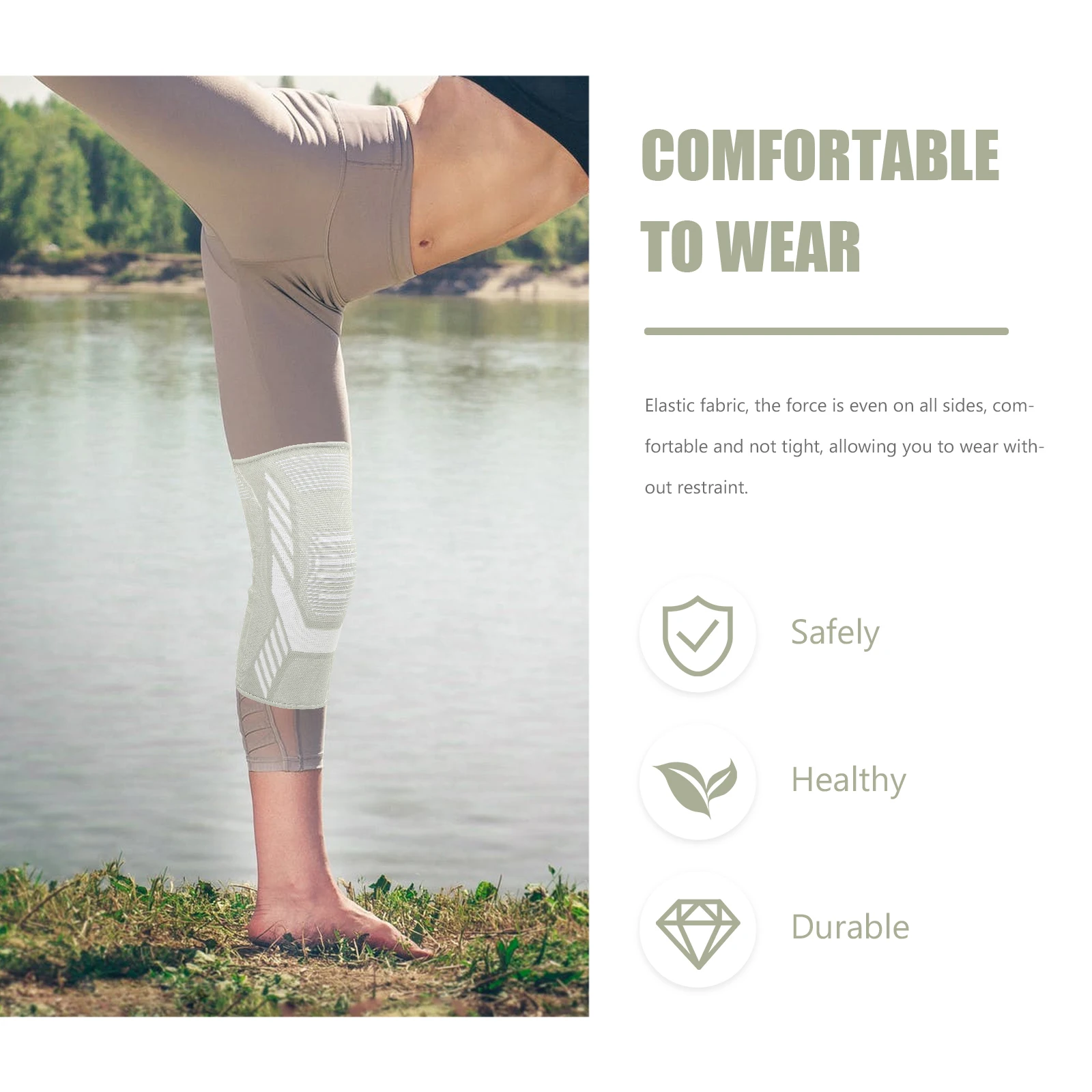 

1 Pair Elastic Knee Brace Non-Slip Support Comfortable Protector Sleeve For Sports Running Climbing Yoga Football Basketball