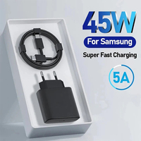 45W PD Super Fast Charger Power Adapter For Samsung Galaxy S22 S21 S20 FE USB Type C Cable Note 20 A52 A71 Quick Charging