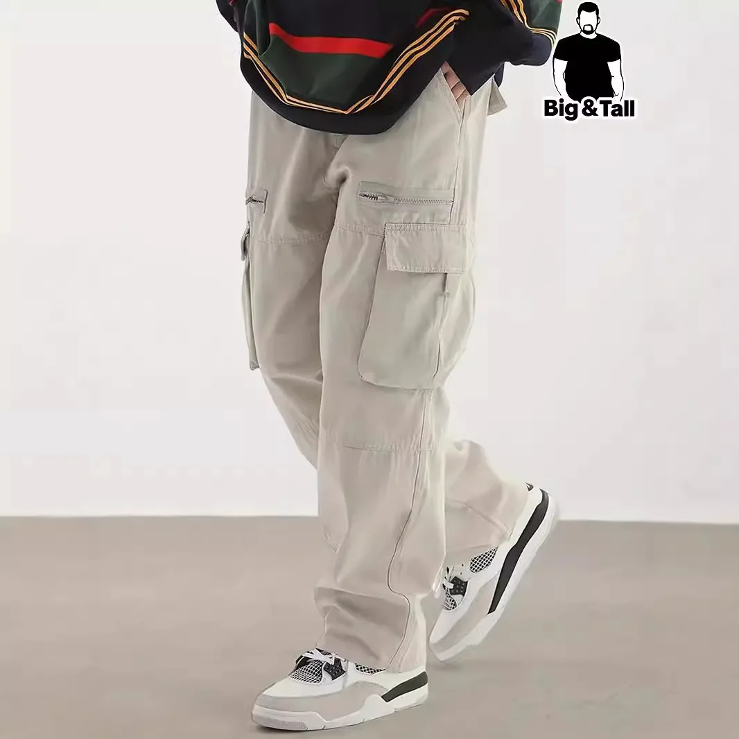 

Мужские винтажные брюки-карго в американском стиле, уличная одежда, повседневные брюки с высокой талией, свободная рабочая одежда в стиле хип-хоп, джоггеры с карманами