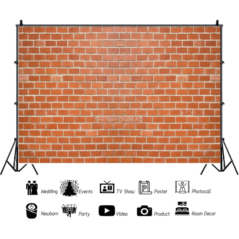 Texture Of a Perfect Black Brick Wall With Cracks And Defects Photography Background Portrait Photo Studio Backdrops Prop QZ-01