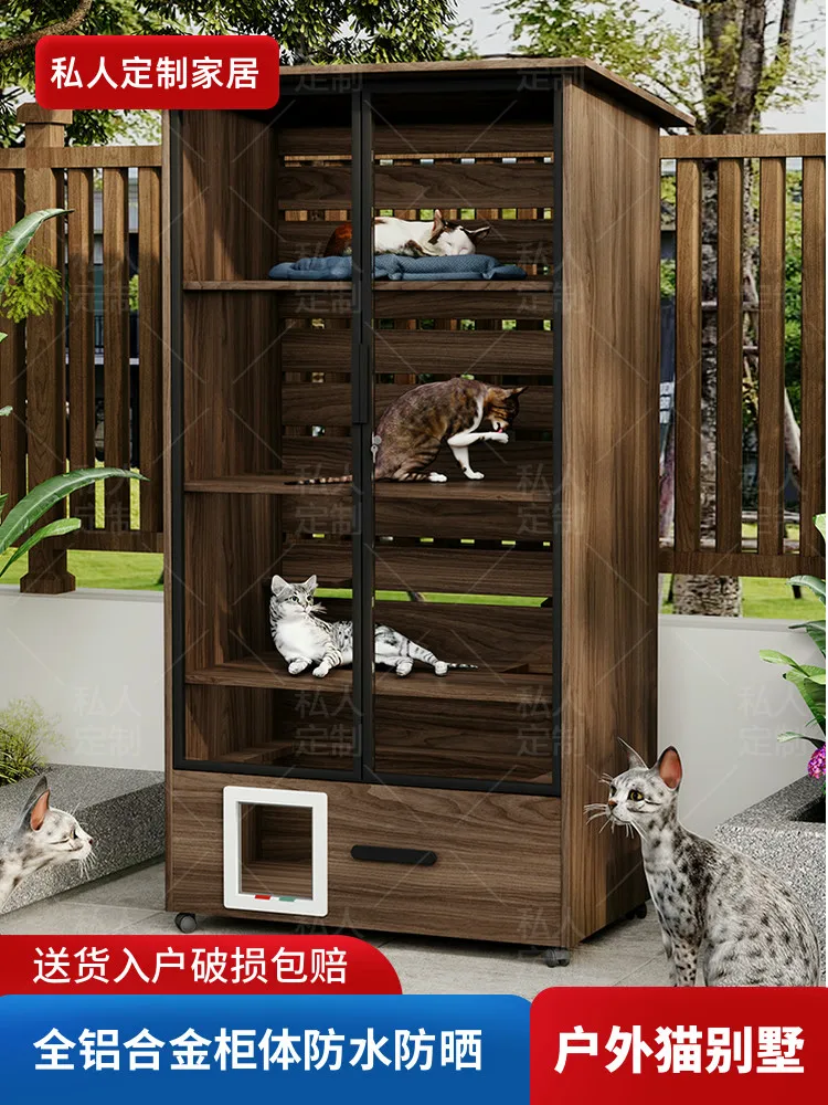 Outdoor all-aluminum alloy villa rain and sun protection outdoor  large space toilet integrated cabinet balcony
