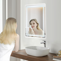 LED tri color infinite dimming wall mounted bathroom mirror, touch switch, horizontal and vertical dual-use, used for bathrooms