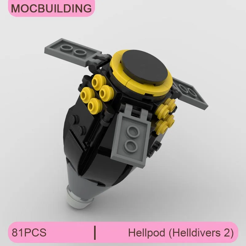

Конструктор MOC Hellpod (Helldivers 2) для самостоятельной сборки, модель космического корабля, коллекционная демонстрационная модель, креативные рождественские игрушки и подарки, 81 деталь