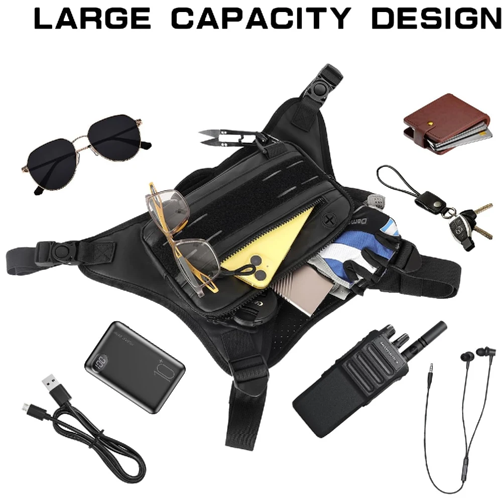 Leichte, wasserabweisende Sport-Brusttasche mit integriertem Handyfach zum Laufen, Radfahren und für den täglichen Gebrauch, für Damen und Herren. – Detail 22