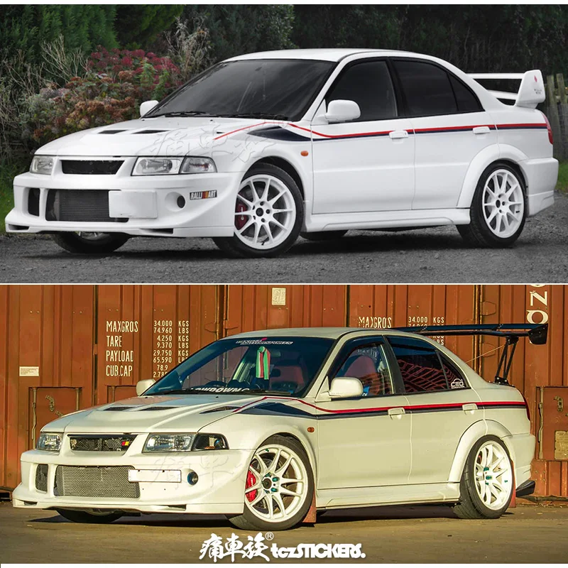 New Car Stickers Custom Body Sides FOR Mitsubishi Lancer Evolution VI 6 Tommi Sport Vinyl Cool Car Decal Film