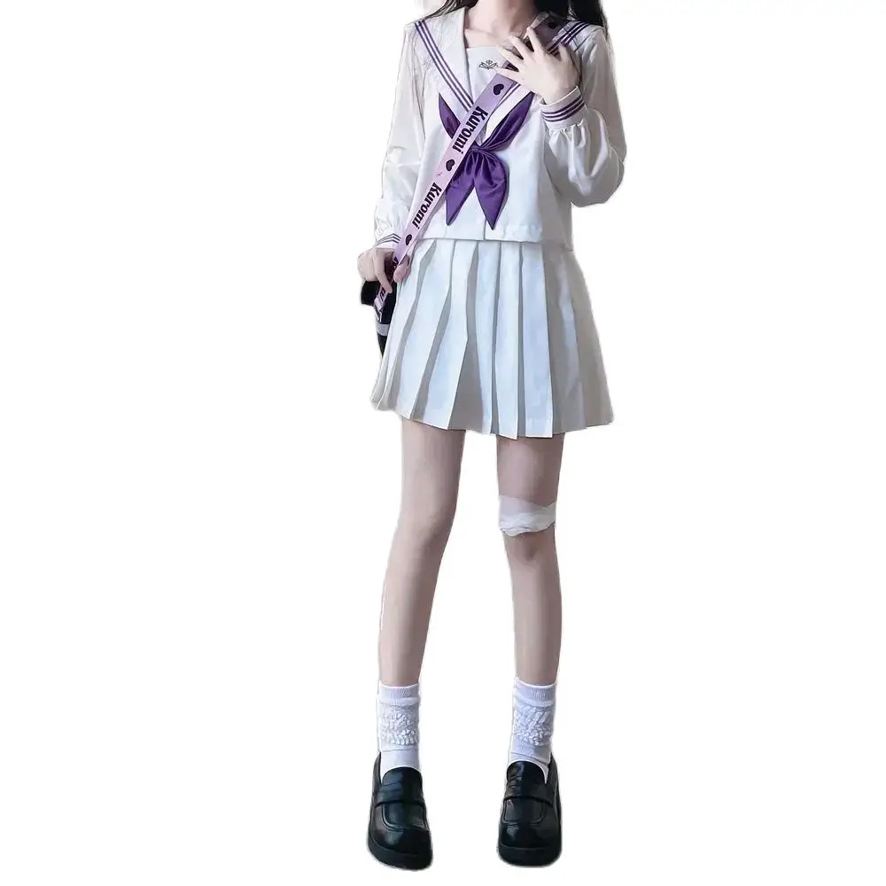 Japan Genuine School Jk Uniform Student JK Sailor Suit Long-Sleeved Intermediate Suit Cosplay-Friendly Uniform Cute Uniform