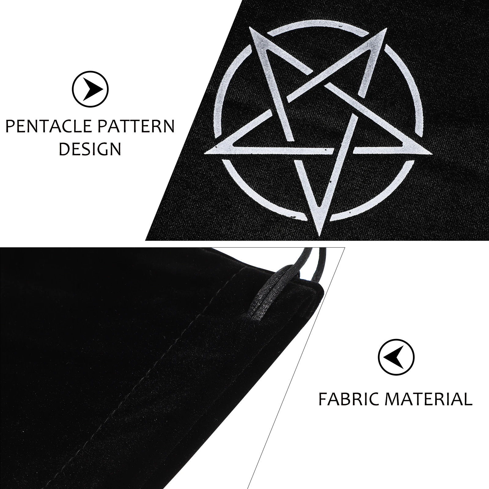 

1Set Tarot Card Pentacle Tablecloth Drawstring Bag Thick Strong Wearresistant Decorative Perfect for Divination Game Props