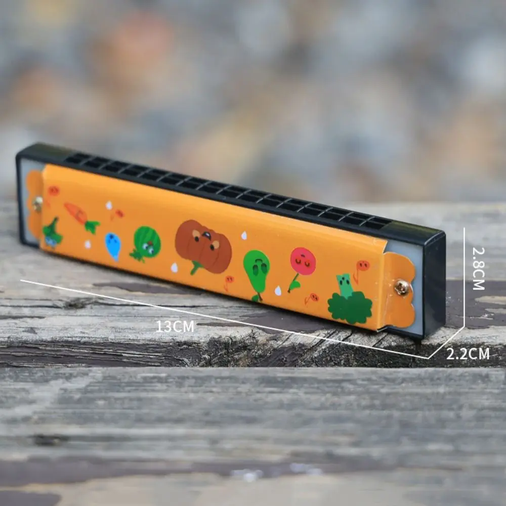 

Metal Painted Harmonica Educational 16 Holes 16 Holes Harmonica Montessori Cartoon Pattern Mouth Organ Children Gift