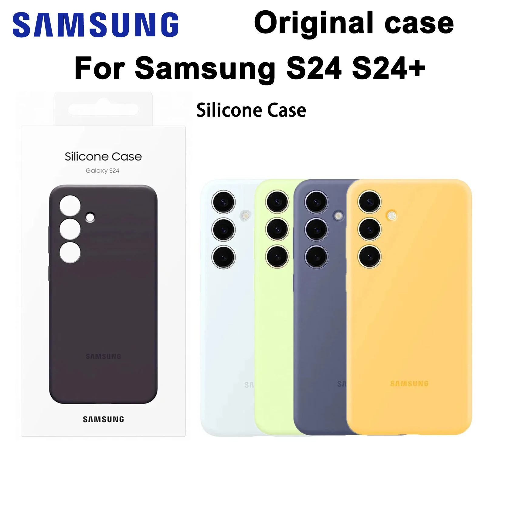 

Оригинальный чехол для Samsung Galaxy S24 S24+ Classic Soft Silky Touch Liquid Silicone Case Задняя полная защитная крышка для S24+ s24