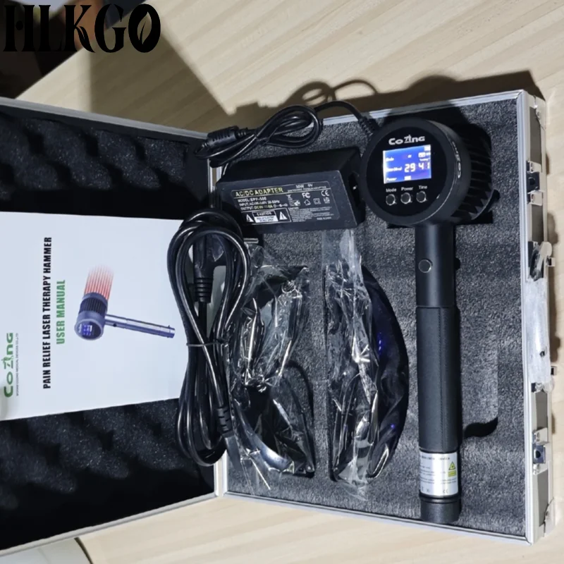 

Professional Portable Medical Cold Laser Device, 19x650nm 6x808nm Red Infrared Light Therapy Deep Penetration for Human Pet Pain