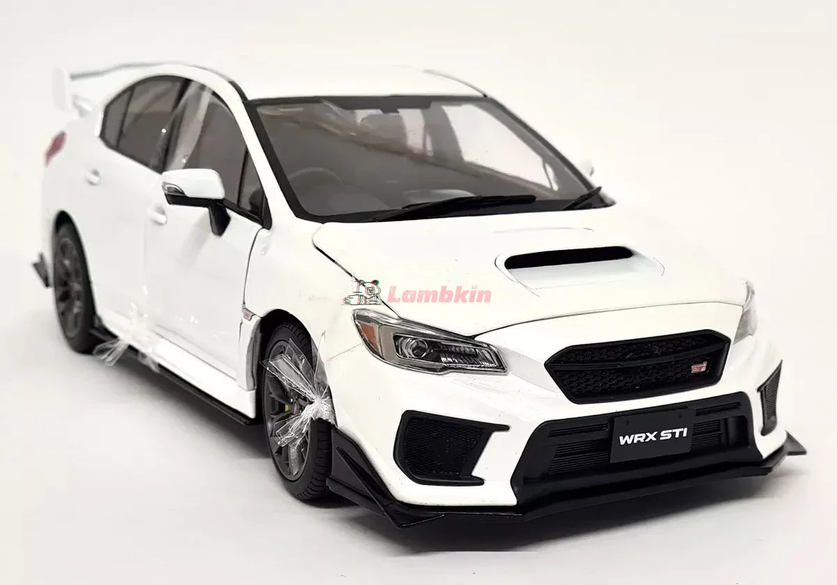 Sun-Star 1/18 Impala WRX STi 2018 White Blue Customised Sports Car Model Driveable Collectible Birthday Gift Memorial Miniature