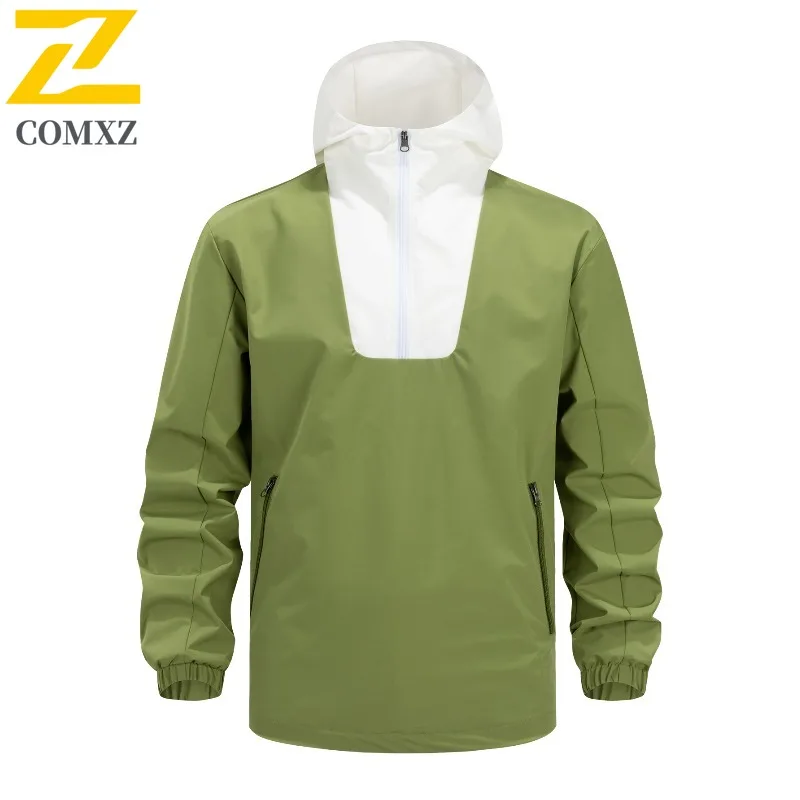 سترة COMXZ للرجال عالية الجودة بغطاء للرأس للمغامرة الخارجية سترات للدراجات النارية مقاومة للرياح للتنزه سيرًا على الأقدام سترة دراجة نارية خفيفة الوزن #5