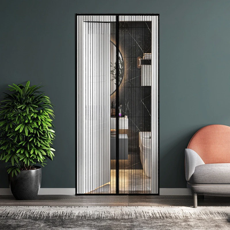 Auto Close Magnetic Anti Mosquito Screen Door, Invisible Fly Bug Partition Magic Mesh Curtain