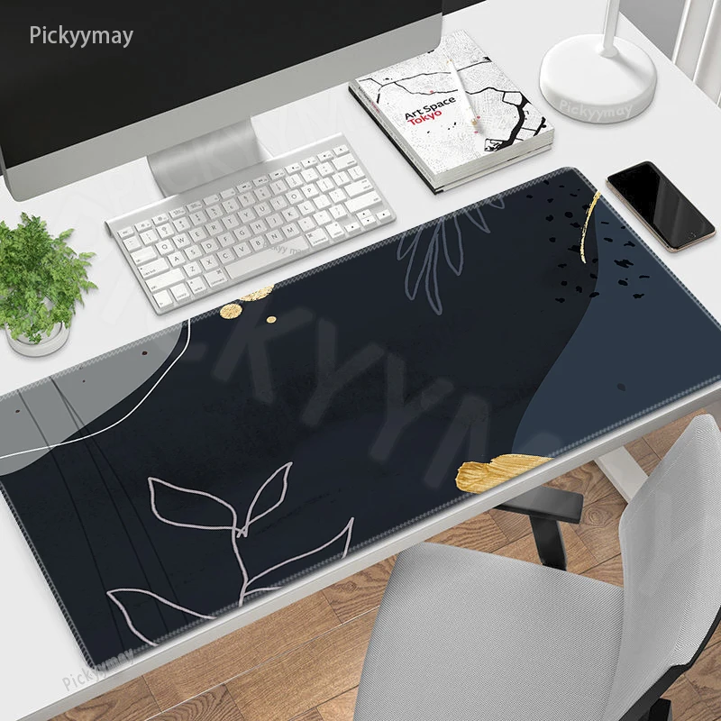 Mouse Pad Abstract Plant Large Gamer Mousepad Keyboard Mat 120x55cm Mouse Mats  Rubber Desk Pad Minimalist Design Desk Rug XXXL