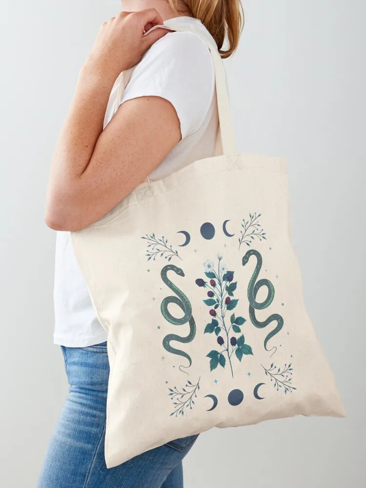 

Serpent and Wild Berries Tote Bag Women's tote bag canvas tote bags Canvas shoulder bag