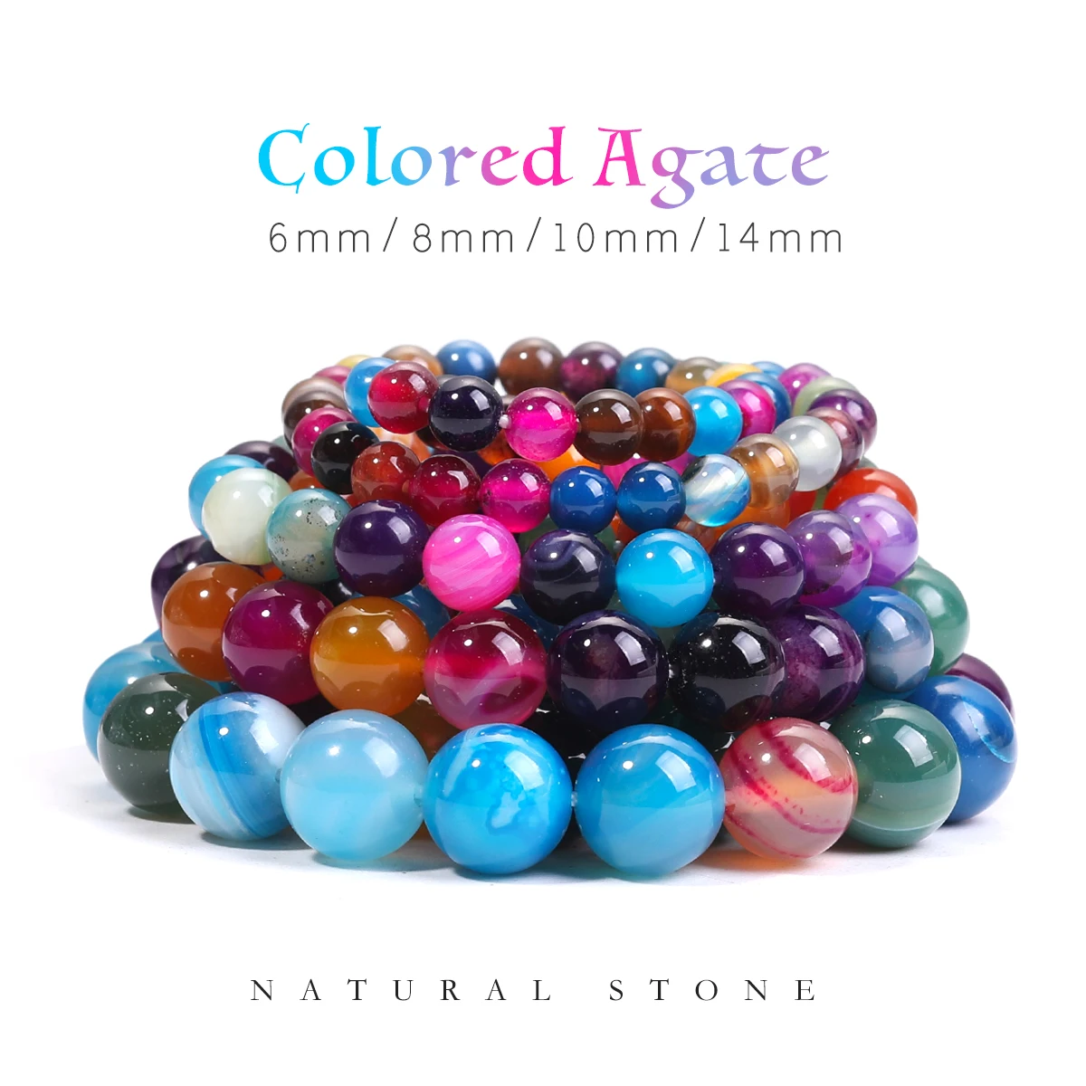 SHIJIWLS Light Colour Agate Round Beads 4-12MM Pick Size For Jewelry Making DIY Bracelet Necklace Factory Direct Wholesale