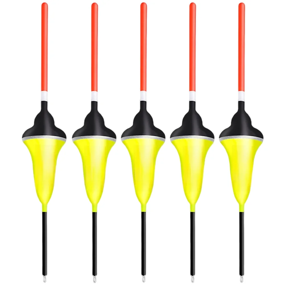 5Pcs Eye-Catching Shallow Water Carp Floats -FTK Balsa Wood Vertical Drift Buoys 2g-6g Buoyancy Wooden Fishing Float Set