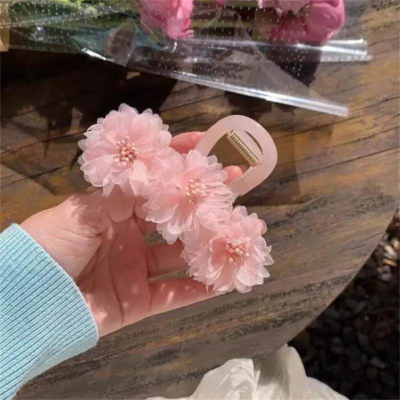 L5YC realistische pioenbloem haarclip in Chinese stijl haarklauw modehaar accessoires voor vrouwen voor bruiloften en feesten