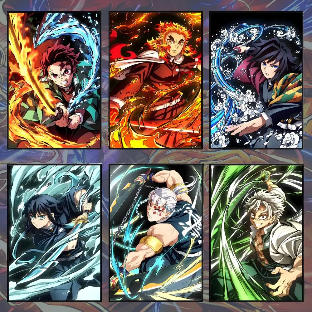 D-Demon Anime S-Slayer Poster PP Self Adhesive Decorative poster Waterproof Waterproof for Apartment Bedroom