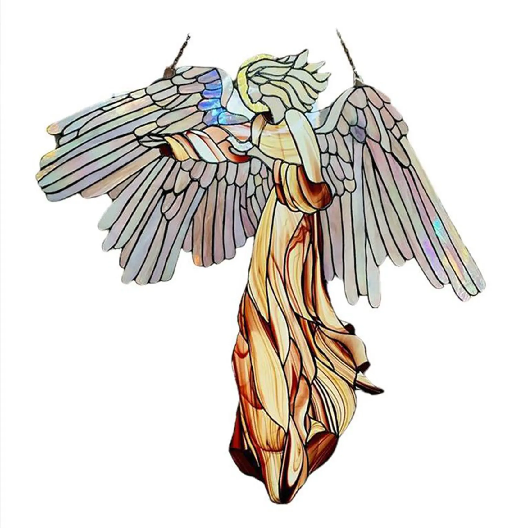 Angel Ornament Stained Pendant Window Hanging Suncatcher Acrylic Angel Hanging Decoration Crafts Stained Window Panels