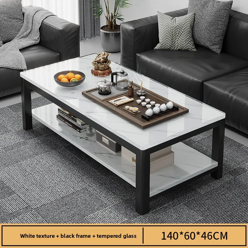 Multi-functional Coffee table living room tempered glass countertop tea table small apartment tea table sofa edge table
