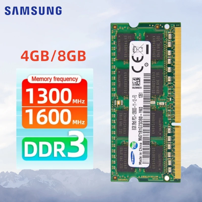 Samsung оперативная память 4 ГБ 8 ГБ обновление DDR3 PC3 1333 МГц, PC3L 1600 МГц, 204 контактов, SODIMM для ноутбуков