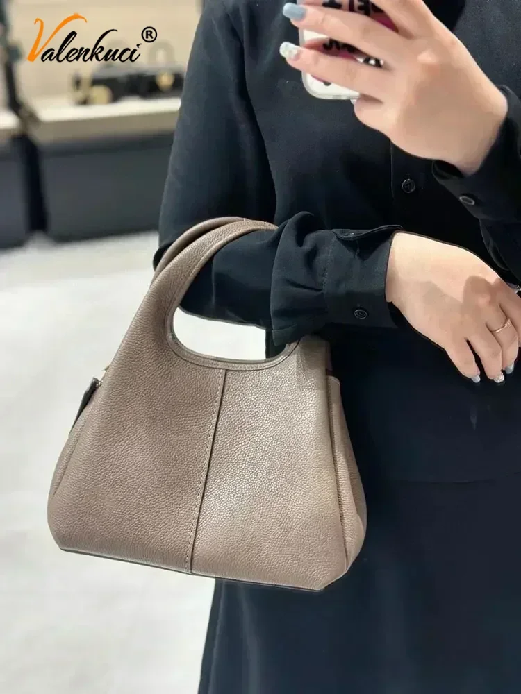 New Fashion Real Leather Shoulder Bag Women's Bag Casual Retro Tote