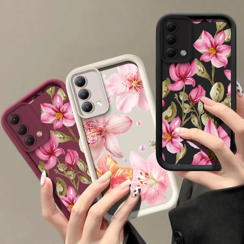Funda de teléfono suave y mate Shockrpoof para OPPO A17 A17K A16E A9 A3 Pro A3X A16K A15 A12 A11K A5X A5S A15S bonita cubierta con patrón de flores