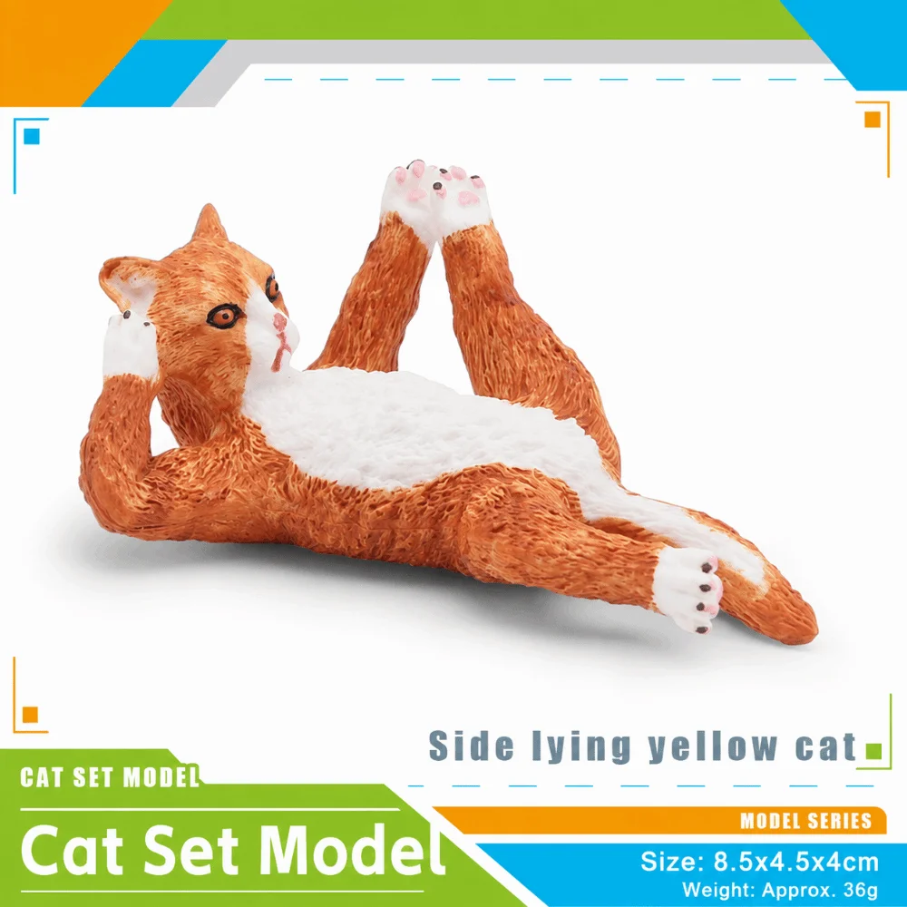 Cute PVC Simulation Cat Model Siamese British Shorthair Cat Lifelike Realistic Pet Figurines Cat Action Figures Desktop Ornament
