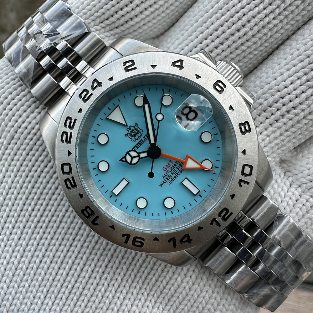 

STEELDIVE SD1992 NH34 Movement New In 2023 Four Hands GMT Turquoise Dial 41MM Blue Luminous 300M Mens Dive Watch Reloj Sapphire