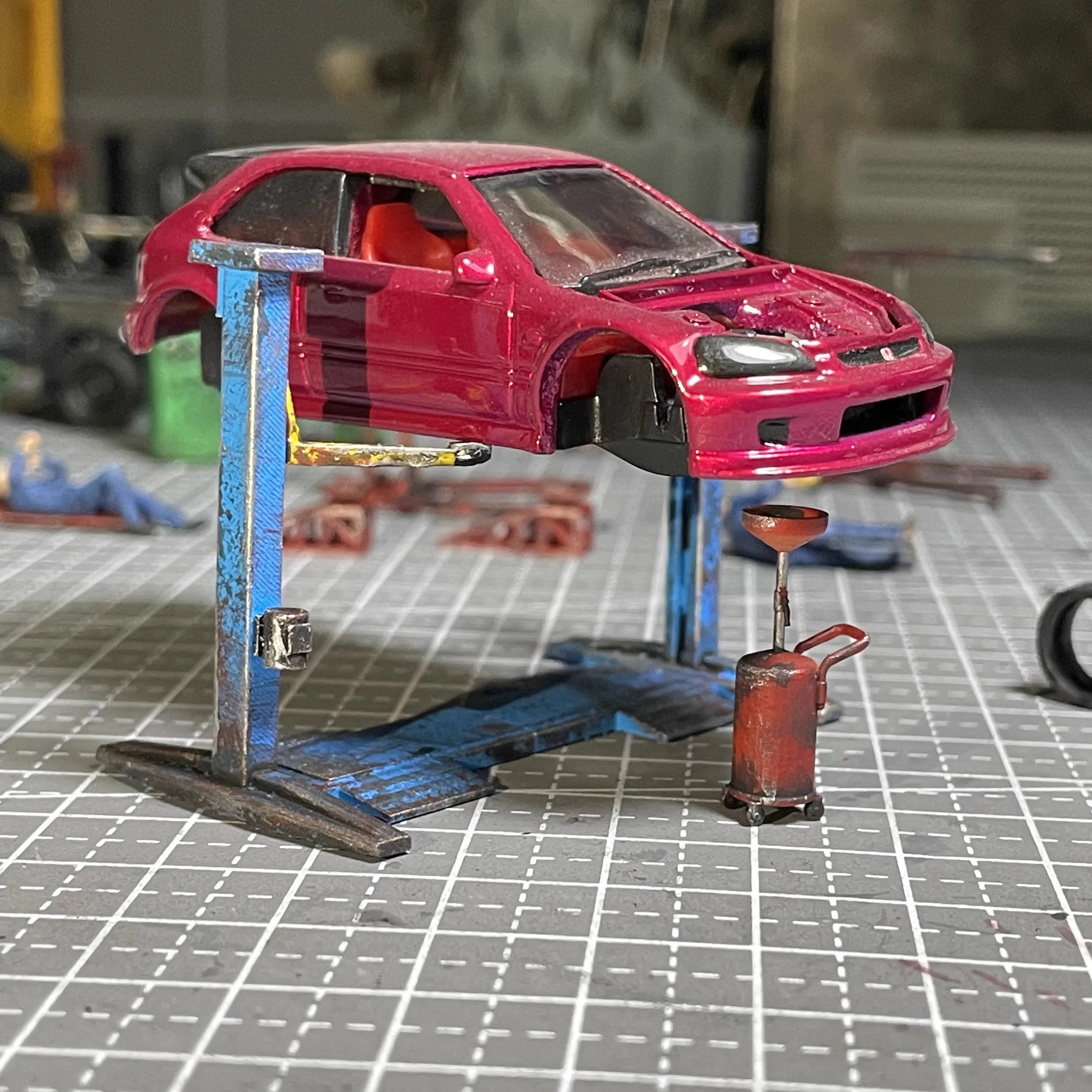 1/64 Auto Repair Tool Hanger Balancing Machine Model Garage Scene Accessories Miniature Scene Shooting