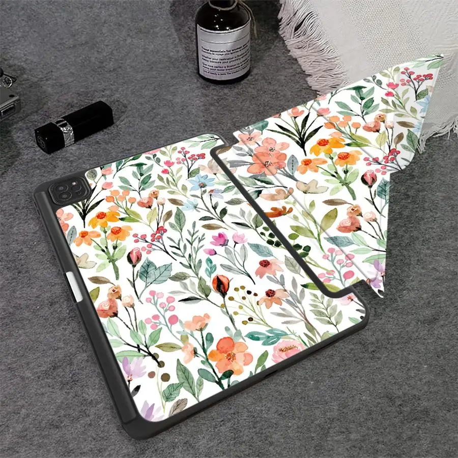 Watercolor Floral Print Tablet Case For iPad Air 4 5 M3 M2 1 2 M4 11inch Pro 2025 Mini 6 7 Pro 11th 10th 9th 8th 7th 12.9inch