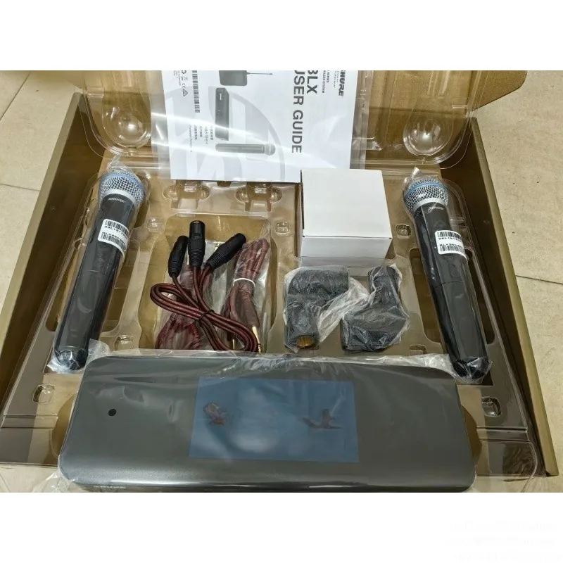 BLX288 Dual Channel Wireless Microphone System with 2 Handheld PG58 Mics,  Frequency for Karaoke Singing Speech Performance